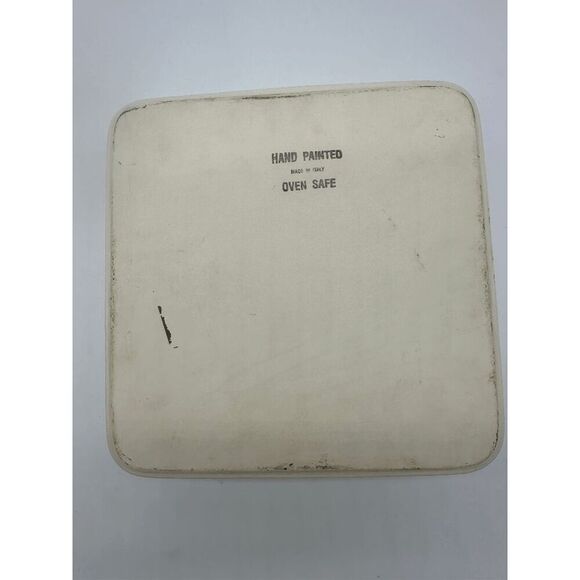 Ceramic Baking Dish 9” Hand Painted Olive Branches Oven Safe Made in Italy - Picture 4 of 5